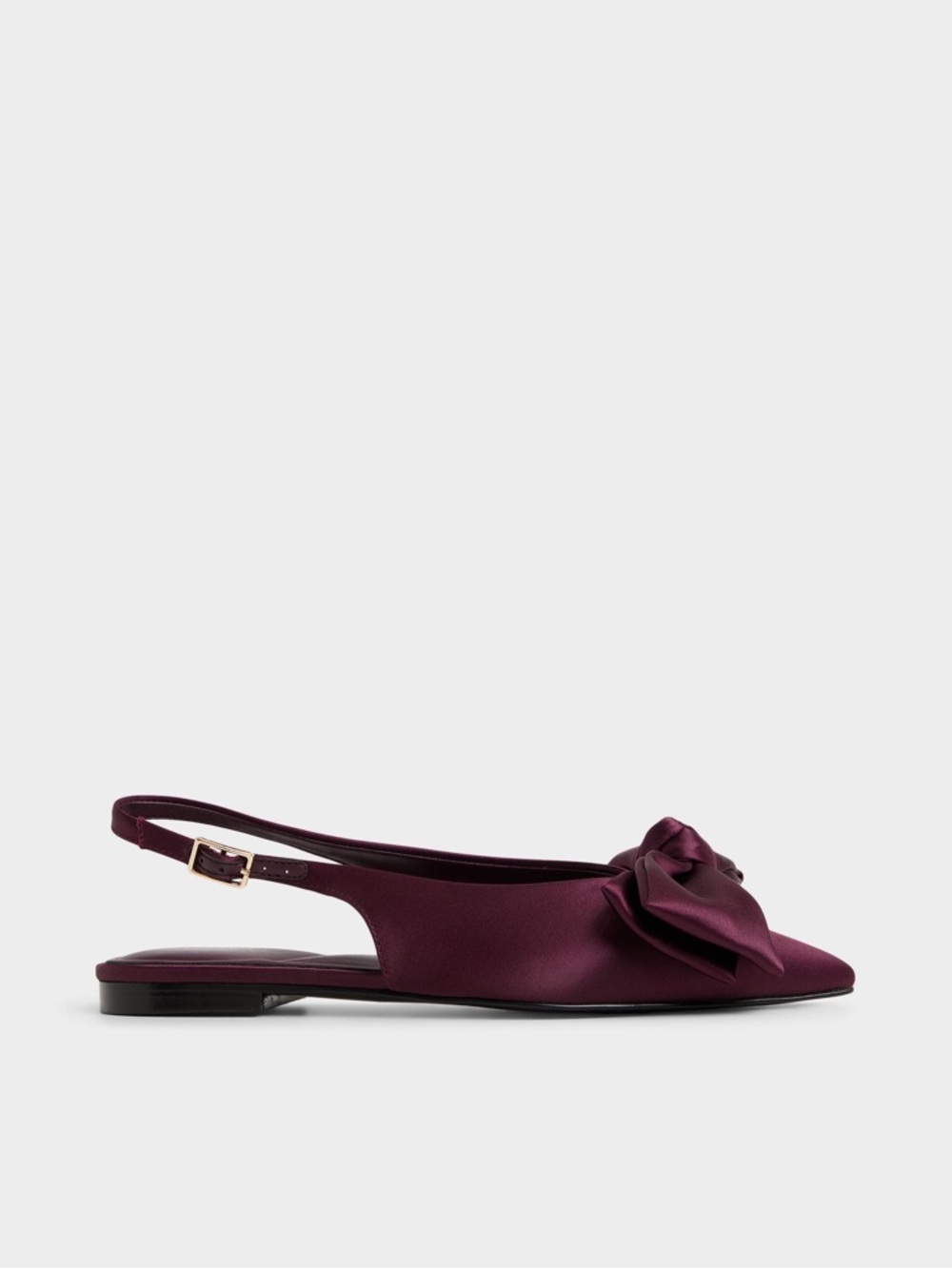 ALDO Bow Pointed-Toe Slingback Ballerina Festive Flats in Plum Women’s 9 - Picture 11 of 11